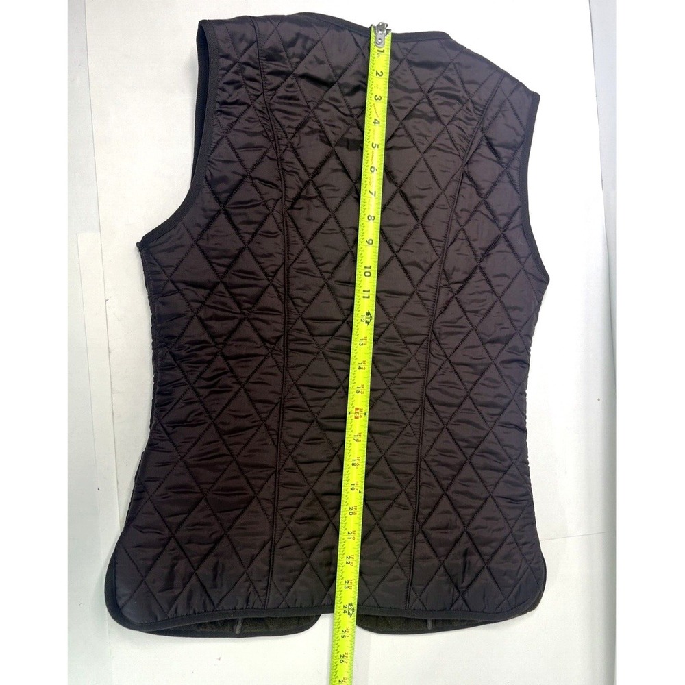 Barbour Womens Brown Quilted Fleece Lined Betty Vest Size 4 US Zip Old Money - Picture 8 of 14